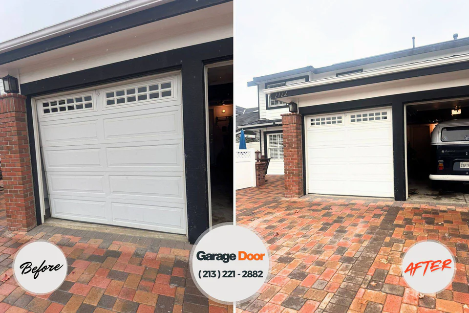 Before and after: garage door repair Brewster, WA